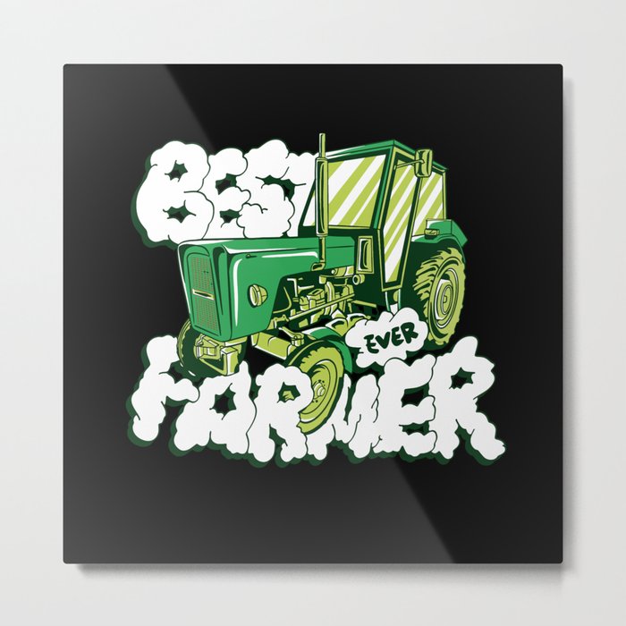 Best Farmer ever cool tractor with steam fonts Metal Print