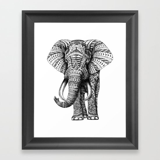 Ornate Elephant Framed Art Print