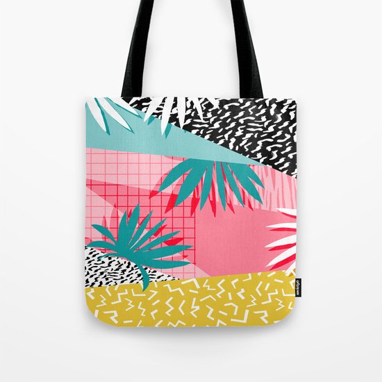 Bingo - throwback retro memphis neon tropical socal desert festival trendy hipster pattern pop art Tote Bag