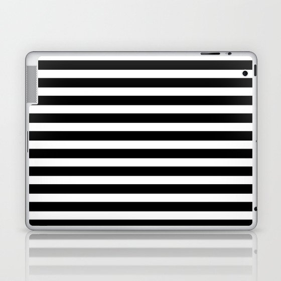 Stripes - Black + White Laptop & iPad Skin