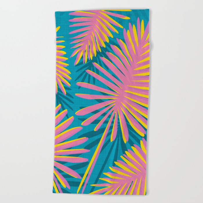 Bright Tropical Palms Beach Towel