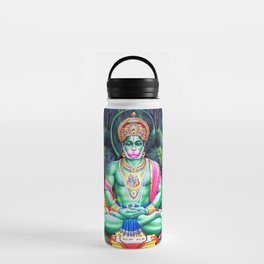 Lord Hanuman Meditating In Forest Water Bottle