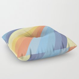 Classic Colorful Abstract Minimal Retro Style Stripe Rays Floor Pillow