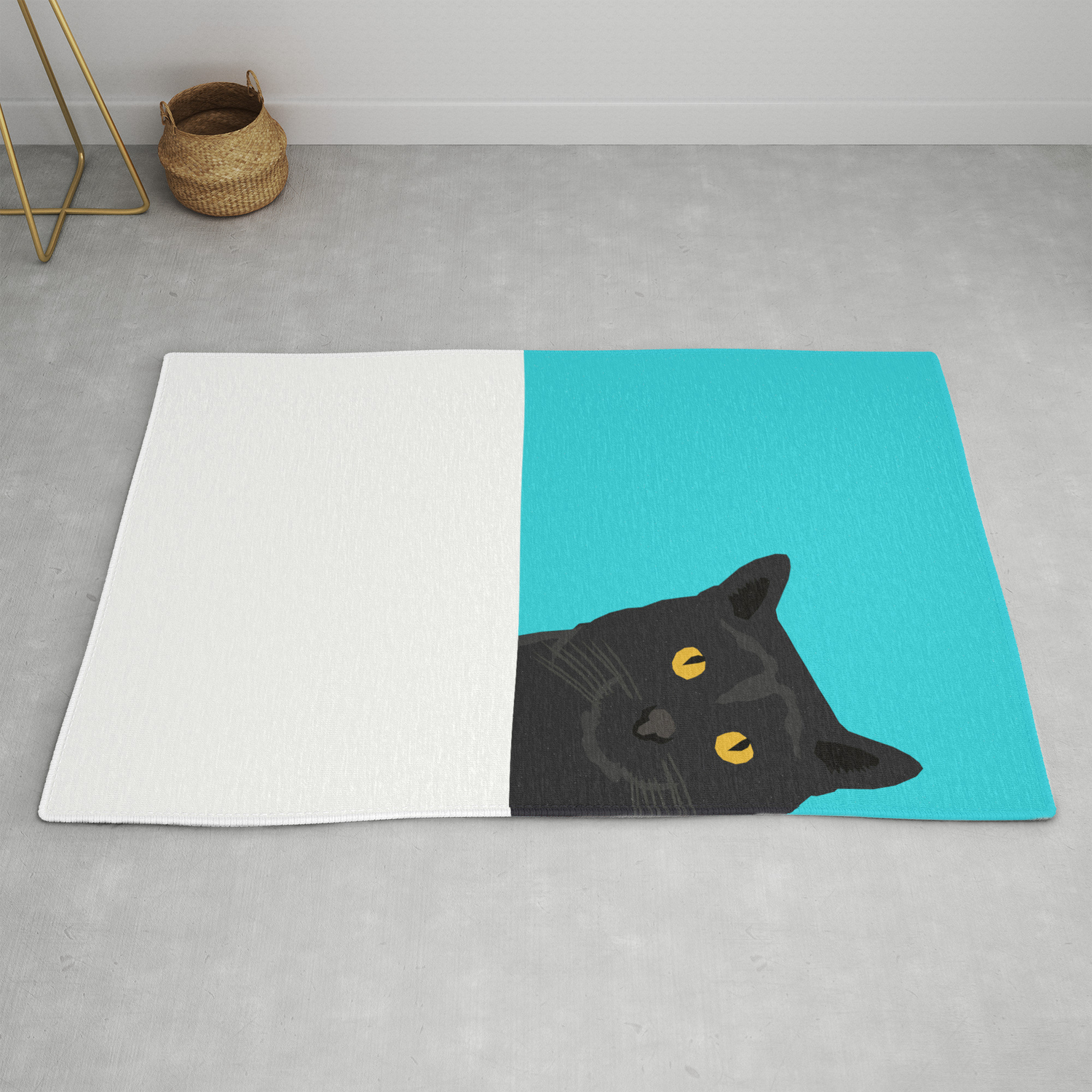Black Cat Peeking Around The Corner Funny Cat Person Gift For Cat