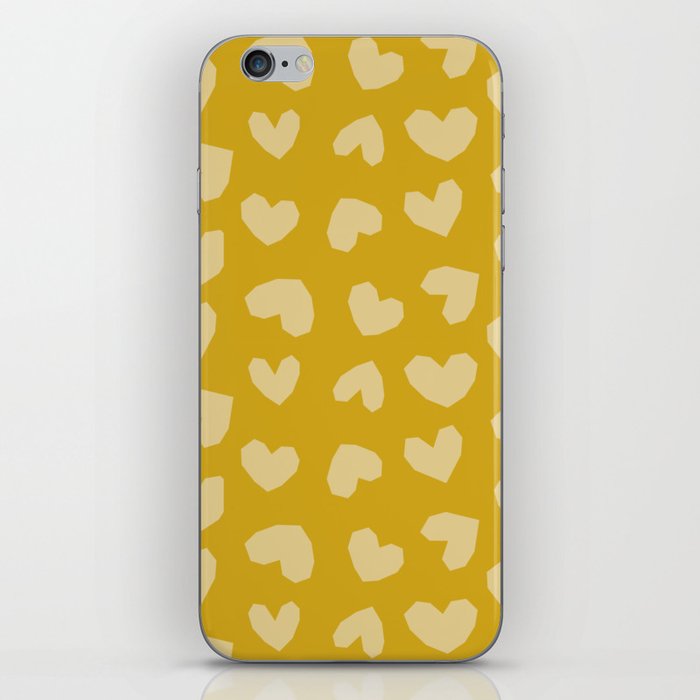 Geometric Hearts pattern yellow iPhone Skin