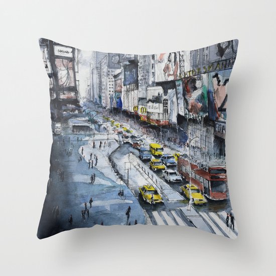 Time square - New York City Throw Pillow