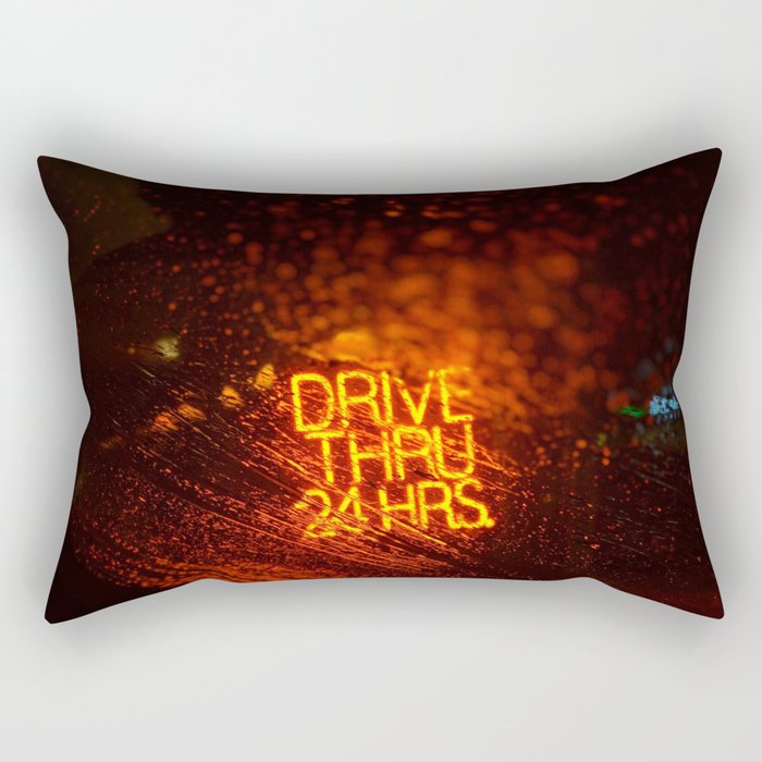 Drive Thru 24 Hrs (Color) Rectangular Pillow