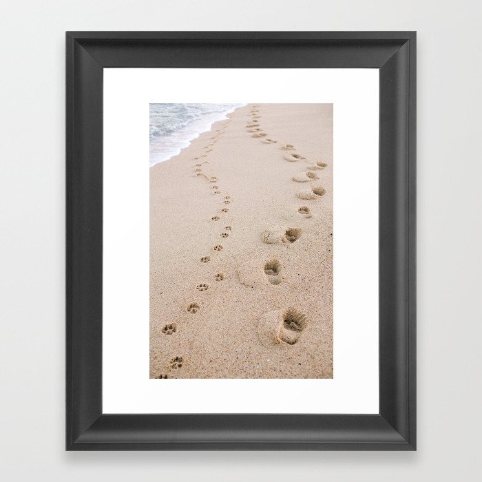 Footprints in the Sand Framed Art Print