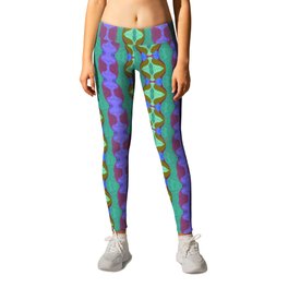 seamless pattern in abstract style with purple and turquoise colors, filled with watercolor paint texture Leggings