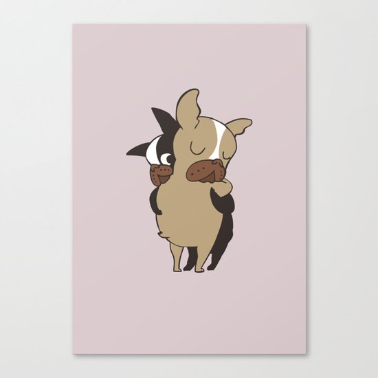 Frenchie Hugs Canvas Print