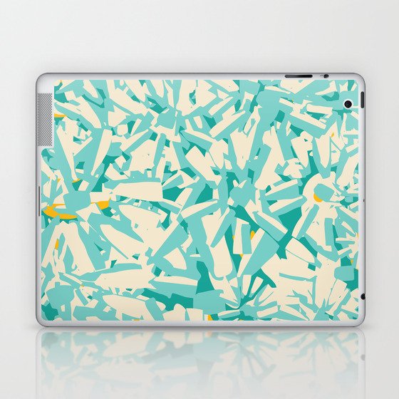 Spring Daisies Turquoise Pattern Decoration Art Laptop & iPad Skin
