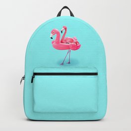 Flamingo on resort Backpack | Kids, Surrealism, Love, Summer, Modern, Graphicdesign, Popart, Digital, Creative, Fun 