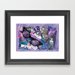 Trompe L'oeil Purple Y2K Framed Art Print