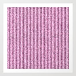 Rough Corduroy Stripes in Narrow Pink Stripes Art Print
