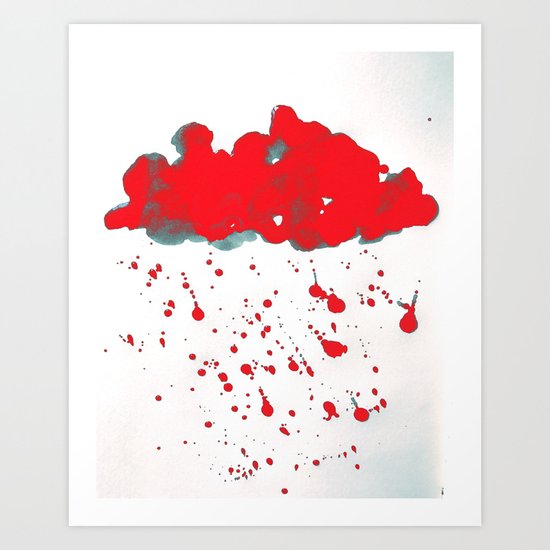 Red Red Clouds Art Print