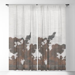 Simple Scandinavian Primitive Cowhide Print (screen print, photograph) Sheer Curtain