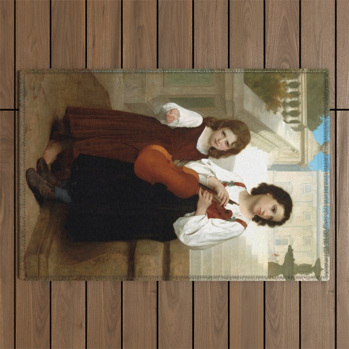 William-Adolphe Bouguereau "Far From Home" Outdoor Rug