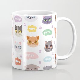 Multicolor Cat Lover Kitty Speak Coffee Mug