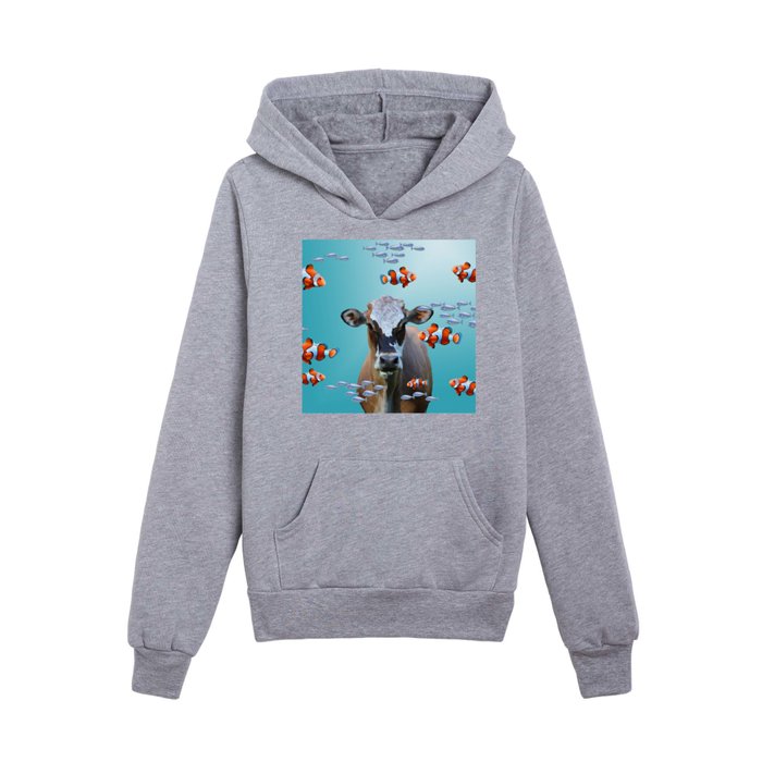 Costa Rica Cow - Clownfishes Collage underwater Kids Pullover Hoodie