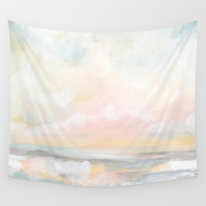 Rebirth - Pastel Ocean Seascape Wall Tapestry