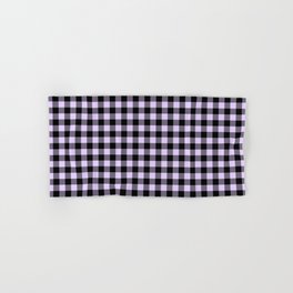 Chalky Pale Lilac Pastel and Black Buffalo Check Hand & Bath Towel