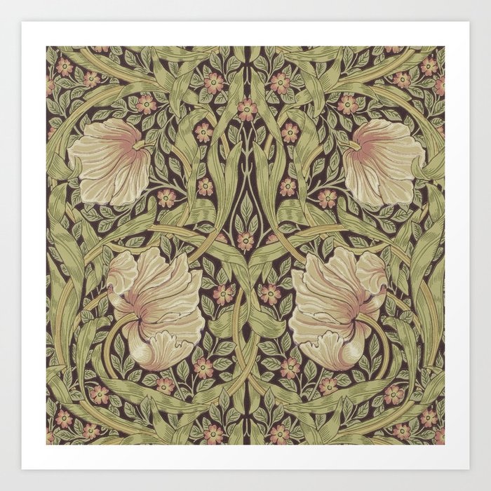 William Morris Pimpernel Art Nouveau Floral Pattern Art Print
