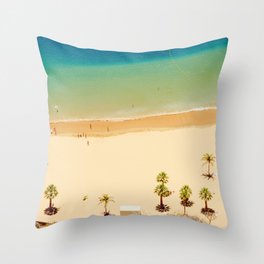 Playa de las Teresitas | Santa Cruz de Tenerife | Aesthetic palm trees in mediterranean beach Throw Pillow