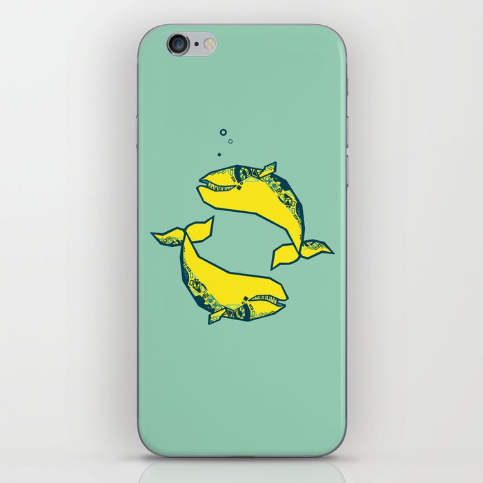 yellow whales iPhone Skin
