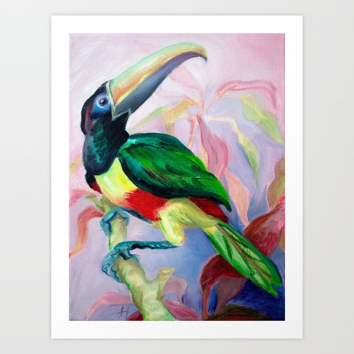 Tropical Bird Oil Painting (2023) Art Print