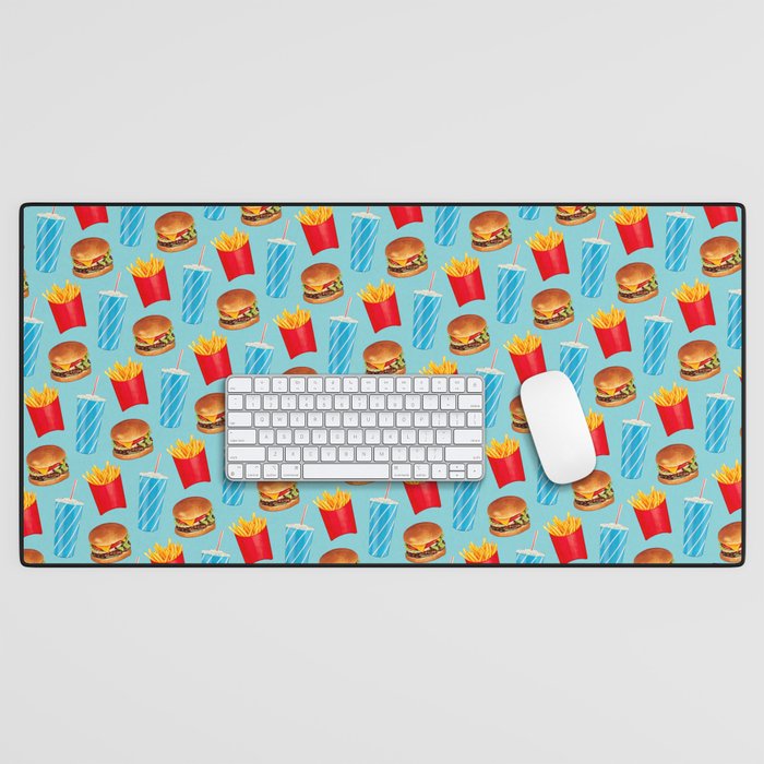 Combo Meal Pattern 2 - Blue Desk Mat