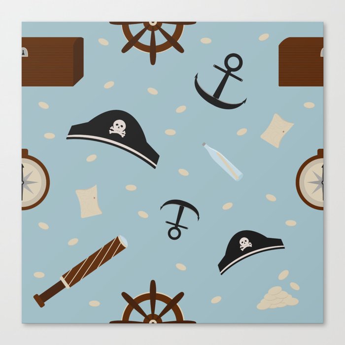 Bundle pirate pattern Canvas Print