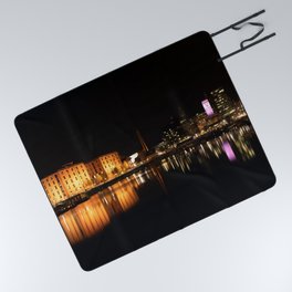 Liverpool At Night - The Salthouse Dock Picnic Blanket