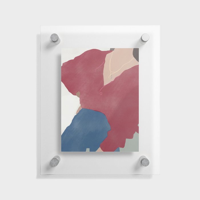 Figurative art - Red plunging neck Floating Acrylic Print