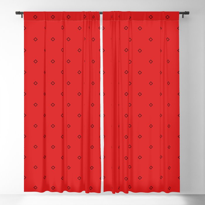 Red And Black small square pattern Blackout Curtain