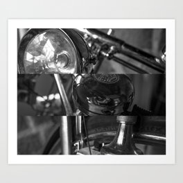 Stay classic Art Print | Bike, Old, Gray, Light, Digital, Classic, Wheel, Black and White, Bell, Bicycle 