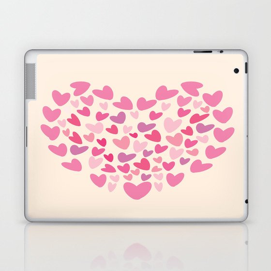 Pink Hearts Laptop & iPad Skin