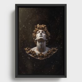 David Statue with Gold Framed Canvas