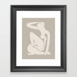 Neutral Matisse Nude in Beige, Abstract Art Decoration Framed Art Print