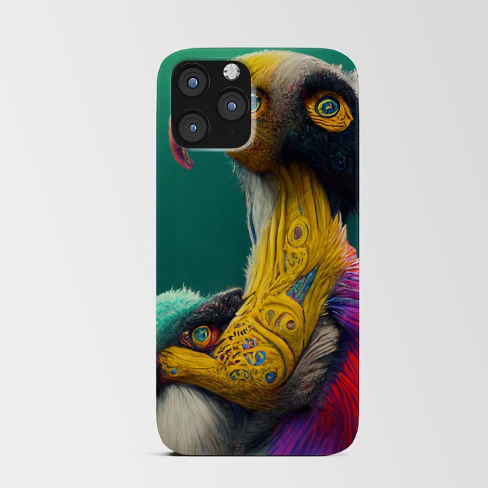A fantasy portrait of an unusual bird in a fairy-tale elfin forest. Fabulous flower garden and cute fantasy birds. Concept of a colorful magic bird. iPhone Card Case