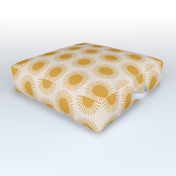 Golden Sun Pattern Outdoor Floor Cushion