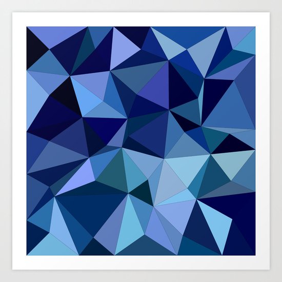 Blue triangles Art Print