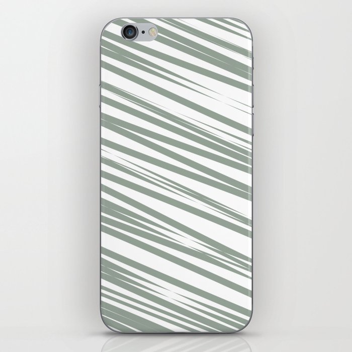 Gray green stripes background iPhone Skin