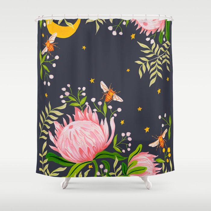 Honey Moon Bee Shower Curtain