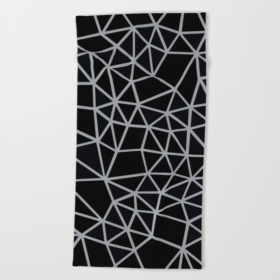 Segment Grey and Black Beach Towel