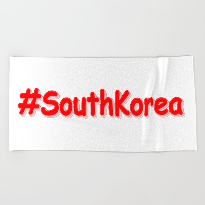 "#SouthKorea" Cute Design. Buy Now Beach Towel