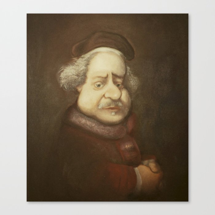 Cartoon self-portrait of Rembrandt Canvas Print