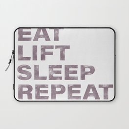 Eat lift sleep repeat vintage rustic purple text Laptop Sleeve