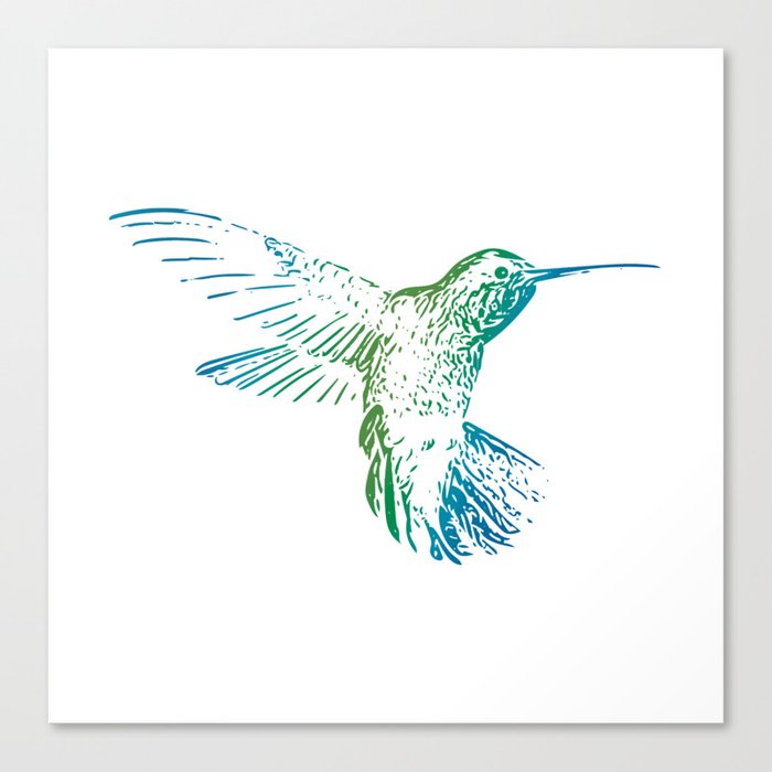 Gradient Hummingbird Canvas Print