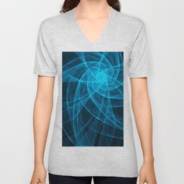 Tulles Star Computer Art in Blue V Neck T Shirt