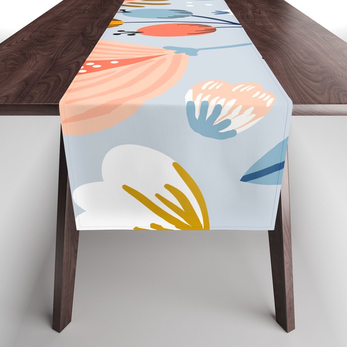 MidCentury Modern Festival of Flowers Print Table Runner by DEC02